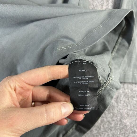 Cuts Clothing Shirt Mens Large Curve Hem Long Sleeve Tee Gray Casual - Picture 8 of 8